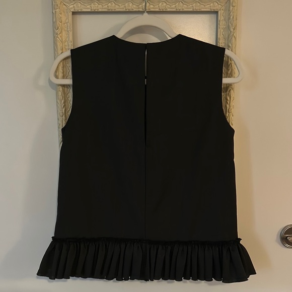 COS | Elegant Wool Black Ruffle Hem Blouse - Picture 9 of 15